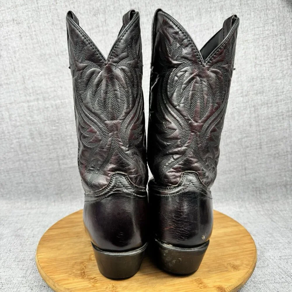 Laredo Western Boots Men's 9 D Pull On Cowboy Burgundy Leather